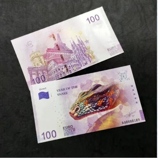 Banknot Kolekcjonerski 100 Euro Souvenir Rok Węża Unikat - obrazek 3