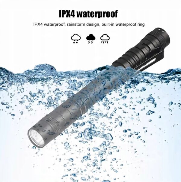 Latarka UV led-395NM kieszonkowa w formie długopisu 3W ALUMINIUM IPX4 - obrazek 3