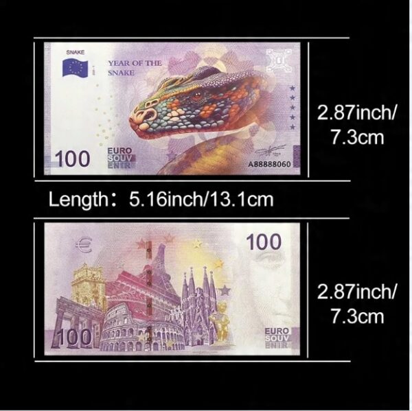 Banknot Kolekcjonerski 100 Euro Souvenir Rok Węża Unikat - obrazek 5