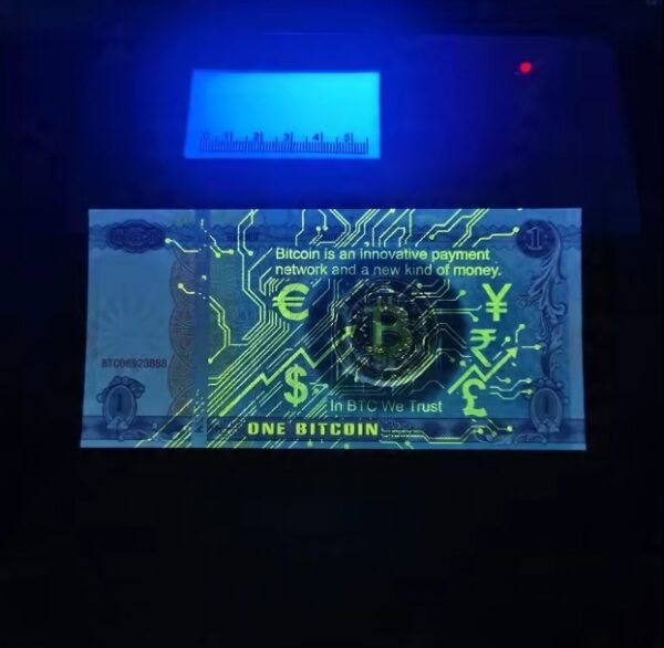 1 Bitcoin Banknot Kolekcjonerski BTC Kryptowaluty UV UNC - obrazek 5