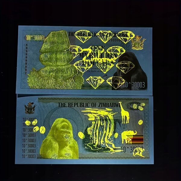 Banknot kolekcjonerski 1 MYRILLION Dolarów Zimbabwe UV UNC - obrazek 2