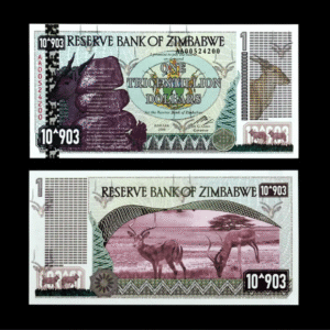 Banknot Kolekcjonerski 10 Trylionów Dolarów Zimbabwe UNC UV