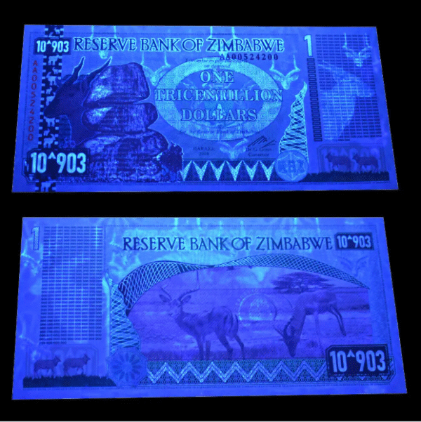 Banknot Kolekcjonerski 10 Trylionów Dolarów Zimbabwe UNC UV - obrazek 2