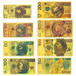 Zestaw 8 Banknotów Kolekcjonerskich POLSKIE BANKNOTY PCV