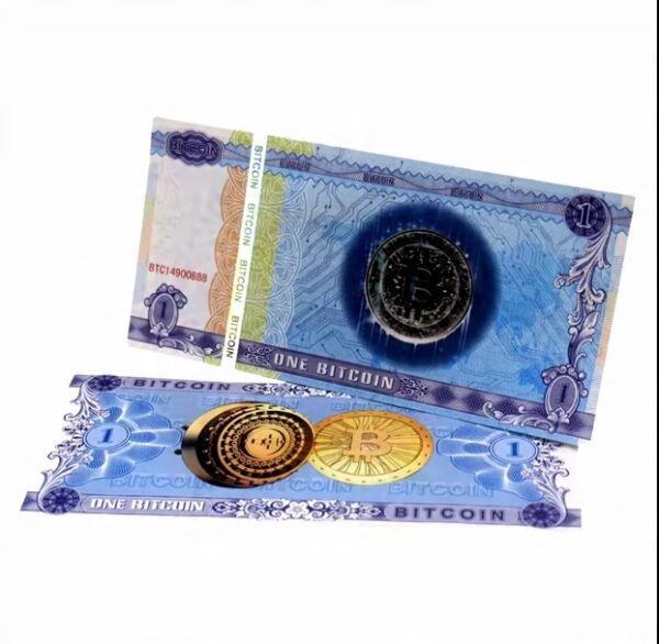 1 Bitcoin Banknot Kolekcjonerski BTC Kryptowaluty UV UNC - obrazek 2